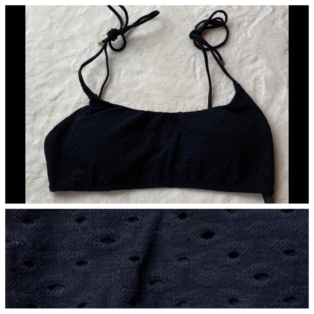 New! Vix x Paula Hermanny tie shoulder textured bikini top 19505